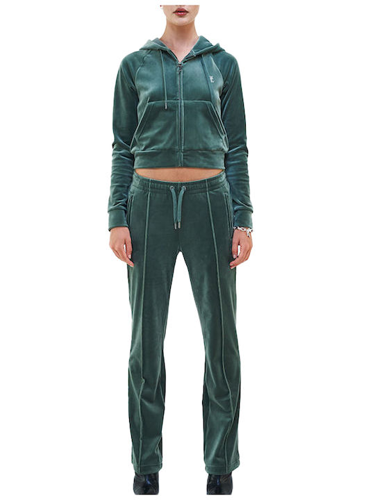 Juicy Couture Tina Damen-Sweatpants Green Samt