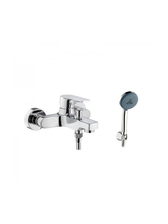 Silver Star Mixing Bathtub Shower Faucet Complete Set Gray