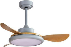 Eurolamp Ceiling Fan 107cm with Light and Remote Control Gray