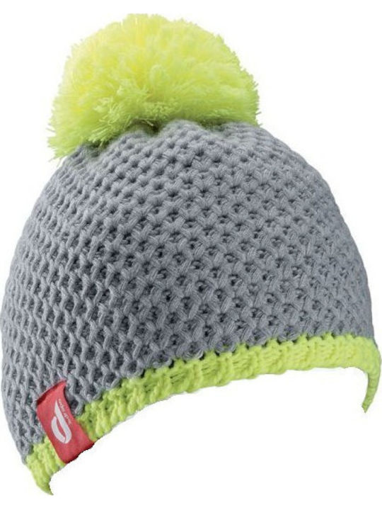 Pom Pom Beanie Γυναικείος Σκούφος Πλεκτός σε Γκρι χρώμα