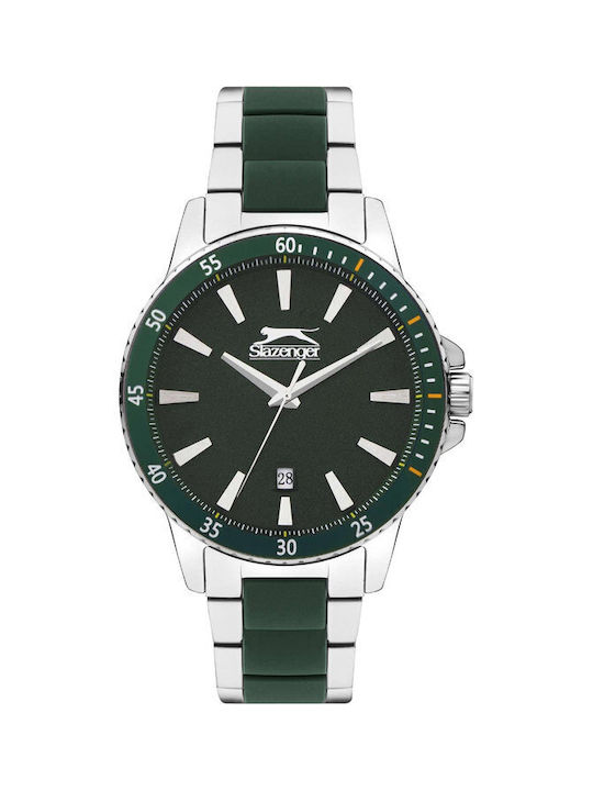 Slazenger Watch Battery with Green / Green Metal Bracelet