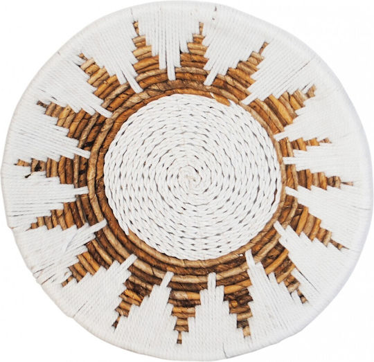 Atmosphera Wall Decor Plate White Wicker Material 40x8cm