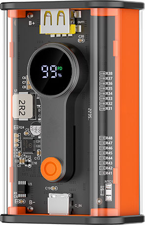 Recci RBP-P35 Mars Series Power Bank 10000mAh 22.5W with USB-A Port and USB-C Port Power Delivery Black