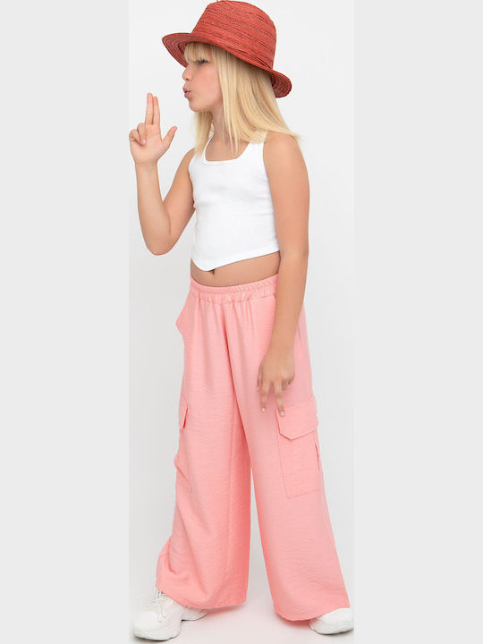 Kinder Schlaghose Cargo Stoff Rose