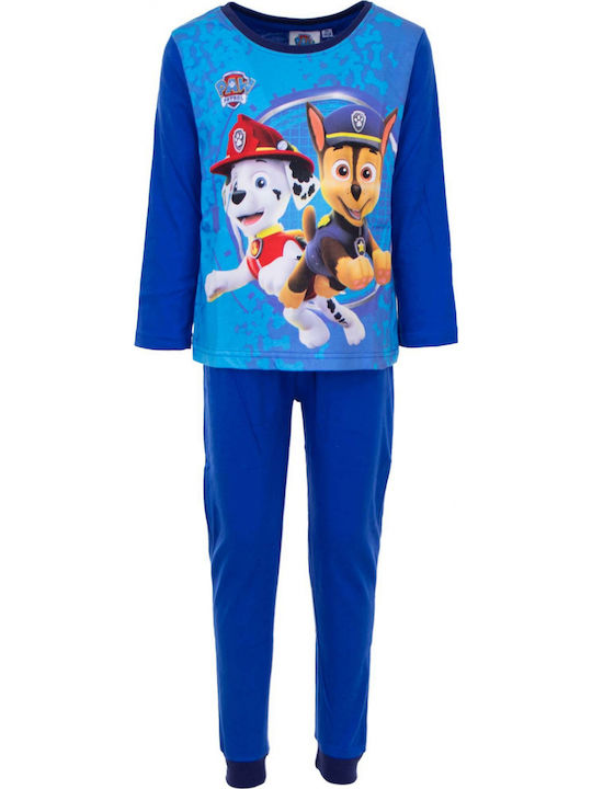 Paw Patrol Παιδική Πιτζάμα Χειμωνιάτικη Μπλε