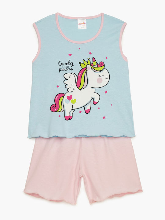 Minerva Παιδική Πιτζάμα Καλοκαιρινή Σιέλ Unicorn
