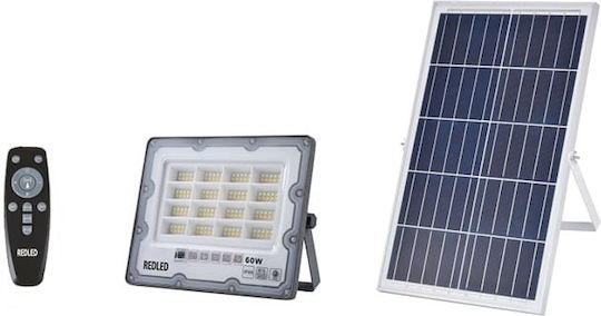 Redled Στεγανός Ηλιακός Προβολέας LED 60W Ρυθμιζόμενο Λευκό με Τηλεχειριστήριο IP66