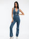 Freestyle Women's Denim One-piece Suit Navy Blue