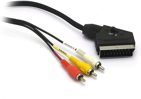 Cable Scart male - Composite male 2m Black G&BL-002655
