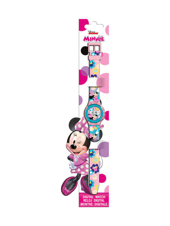 Disney Παιδικό Ψηφιακό Ρολόι Minnie Digital Ροζ