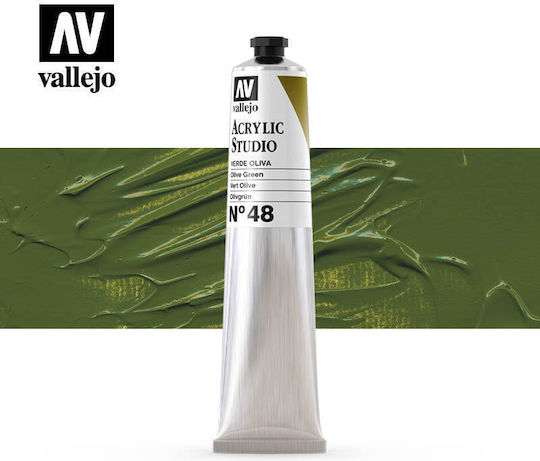 Acrylic Studio Paint Tube Vallejo 58ml Olive Green 21048