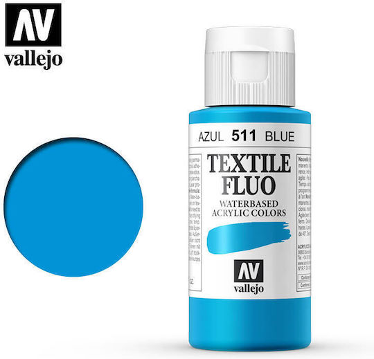 Textile Color Fluorescent Acrylic Paint Vallejo 60ml Fluo Blue 40511