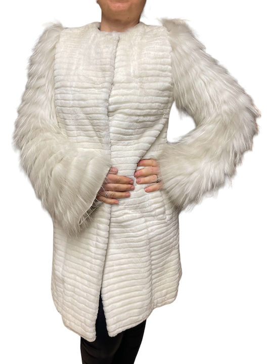 Scurtă Blană de damă White