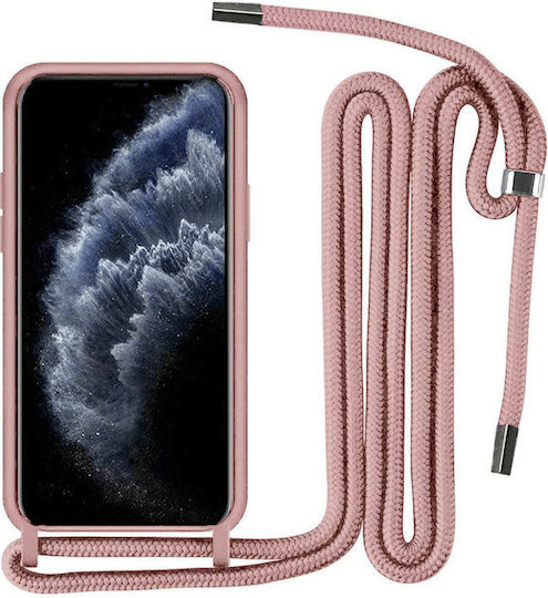 Umschlag Rückseite Kunststoff / Silikon mit Band Rosa (Galaxy S21 Ultra 5G)
