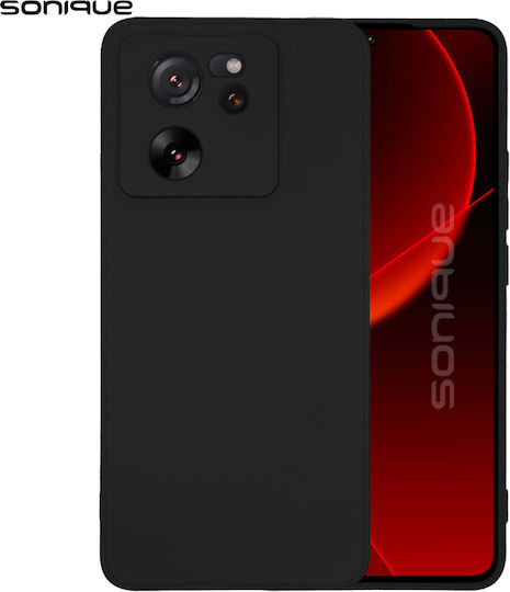 Sonique Задна корица Силикон / Текстил Черен (Xiaomi 13T / 13T Pro)