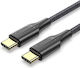 Vention Braided LED USB 2.0 Cable USB-C Male USB-C PD Black 1.5m TAUBG