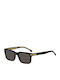 Boss Men's Sunglasses with Black Plastic Frame and Black Lens HG 1628/S 807/IR