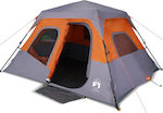 vidaXL Γκρι/Πορτοκαλί Camping Tent for 6 People 344x282x192cm