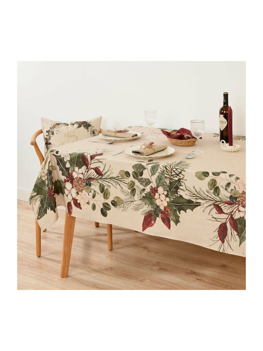 Mauré Christmas Tablecloth Fabric L240xW155cm 1pcs