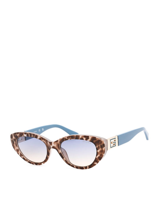 Guess Women's Sunglasses with Brown Tartaruga Plastic Frame and Blue Gradient Lens GU7849 92W