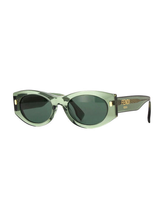 Fendi Women's Sunglasses with Green Plastic Frame and Green Lens FE40125I 95N