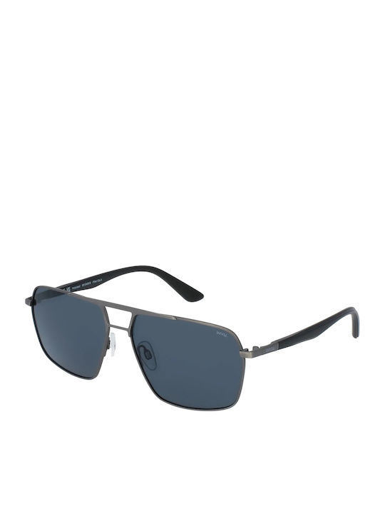 Invu Sunglasses Gray with Metal Frame & Blue Lens