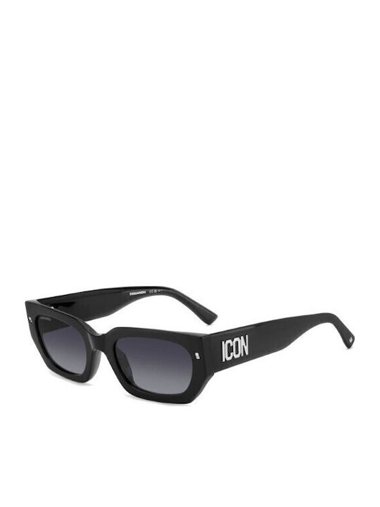 Dsquared2 Icon Γυναικεία Γυαλιά Ηλίου με Μαύρο Κοκκάλινο Σκελετό και Μαύρο Ντεγκραντέ Φακό ICON 0017 807