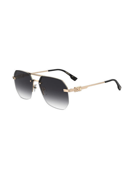 Dsquared2 Sunglasses with Gold Metal Frame and Gray Gradient Lens D2 0103/S RHL/9O