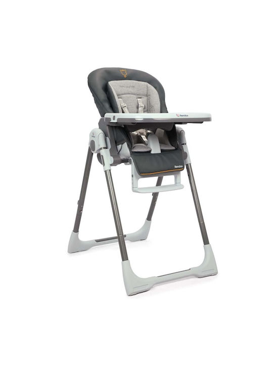 Renolux Vision Foldable Baby Highchair with Adjustable Height Black