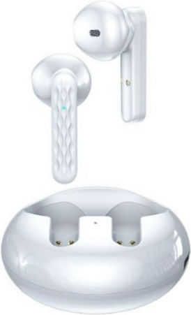 Proda BT105 Earbud Bluetooth хендсфри Слушалки с Устойчивост на Пот и Кутийка за Зареждане Бял