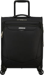 American Tourister Cabin Travel Suitcase Black with 4 Wheels Height 55cm.