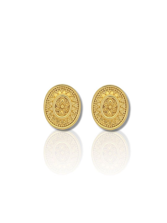 Mentzos Code Earrings from Gold 22K