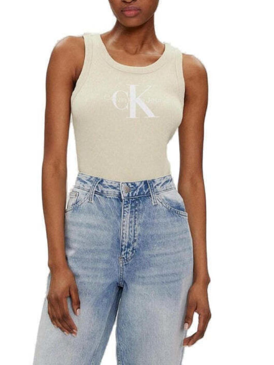 Calvin Klein Women's Summer Blouse Cotton Sleeveless Green