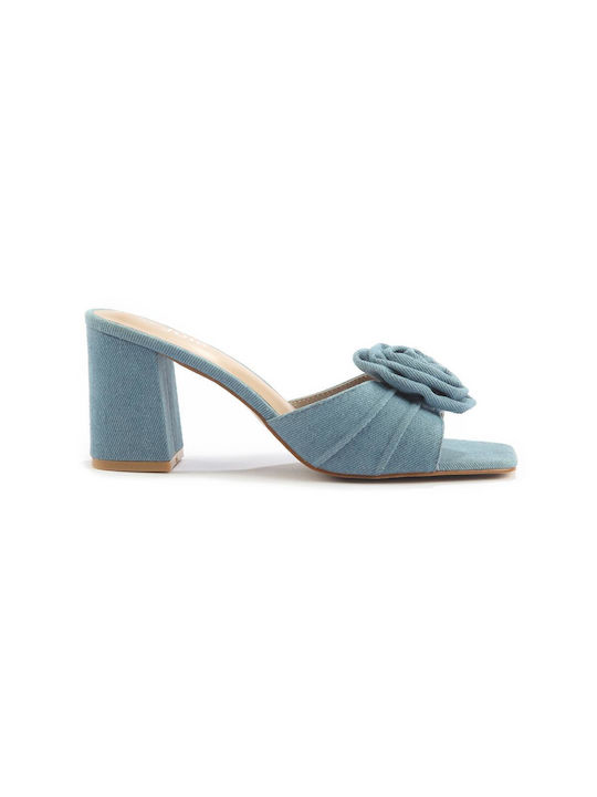 Fshoes Heel Mules Blue