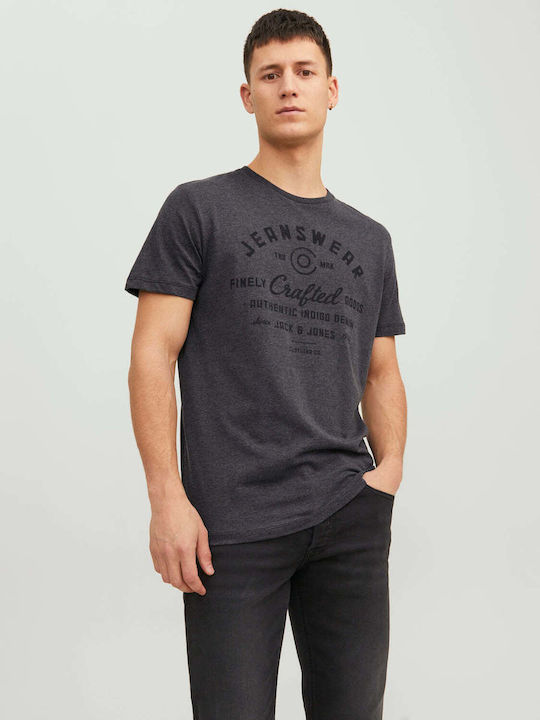 Jack & Jones Ανδρικό T-shirt Κοντομάνικο Dark Grey Melange