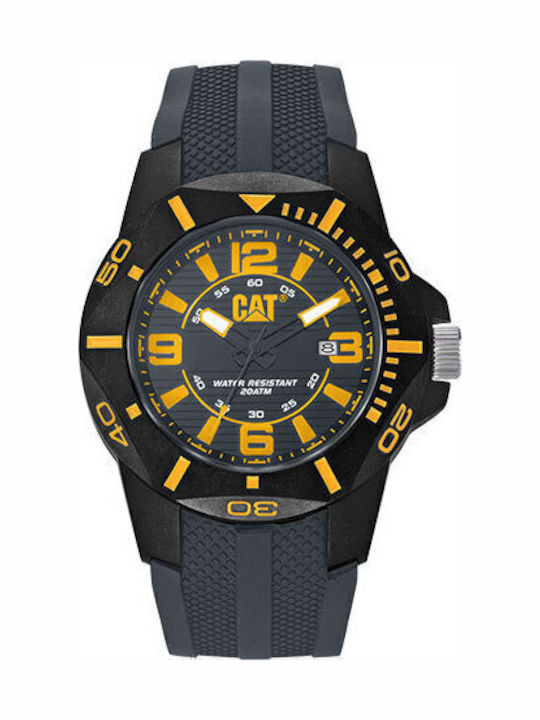 CAT Diver Men's Watch Battery with Black Rubber...