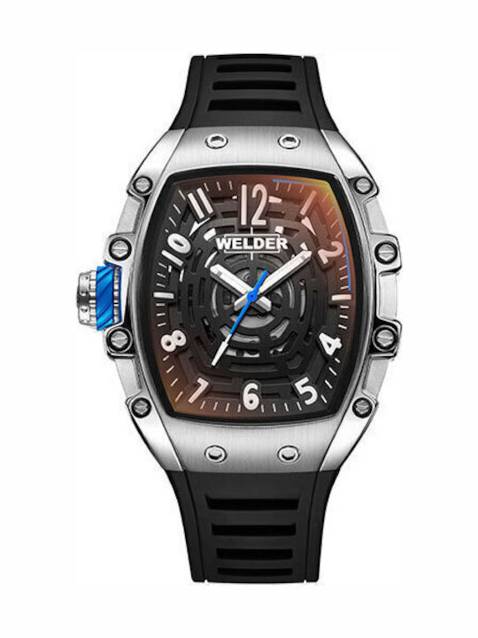 Welder Ανδρικό Ρολόι 42mm Μπαταρίας με Μαύρο Μεταλλικό Μπρασελέ