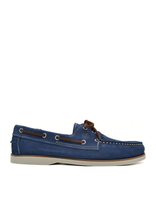 Men's Leather Boat Shoes Blue