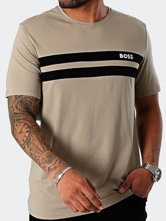 Hugo Boss Ανδρικό T-shirt Κοντομάνικο Μπεζ