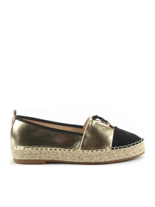Fshoes Damen Espadrilles in Gold Farbe