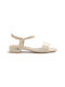 Fshoes Synthetic Leather Women's Sandals with Ankle Strap Beige