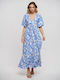 Summer Maxi Shirt Dress Blue