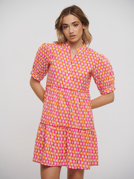 Ble Resort Collection Mini Dress with Ruffle Pink