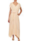 Sommer Maxi Damenkleid Beige