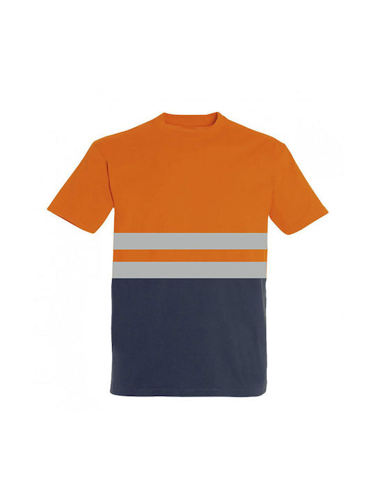Kids Moda T-Shirt Εργασίας Πορτοκαλί με Ανακλαστικές Ταινίες