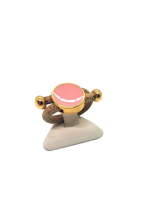 Apoxylo Damen Ring mit Steinen & Emaille Vergoldet