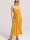 Sommer Maxi Damenkleid mit Tränen Gelb