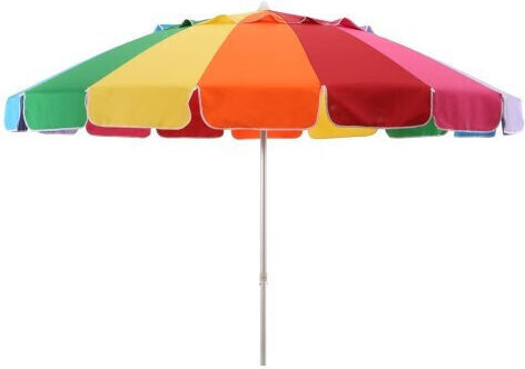 Solart Folding Aluminum Beach Umbrella Diameter 2.4m with UV Protection and Air Duct Multicolour