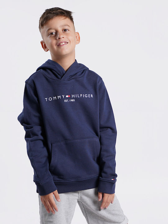 Tommy Hilfiger Kinder Sweatshirt mit Kapuze und Taschen Twilight Navy Essential