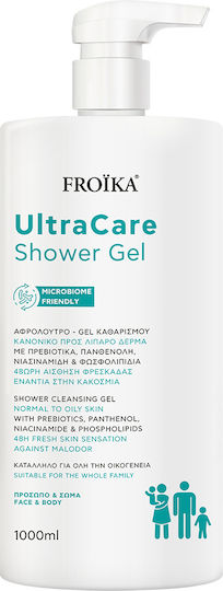 Froika Ultra Care Shower Gel 1000ml Face & Body Cleansing Gel 48h Freshness Sensation
